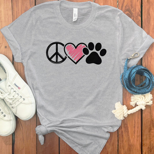 Peace Love Paw Print Graphic Tee product type