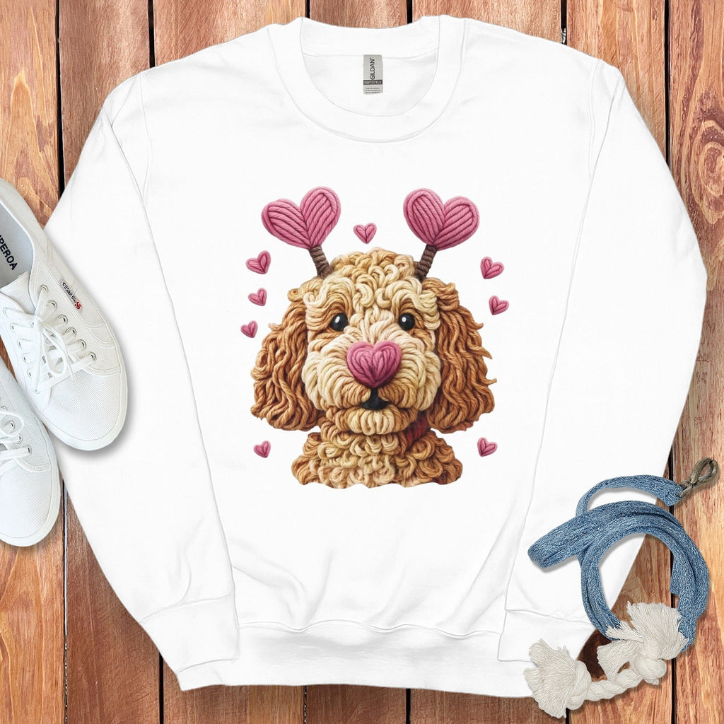 Adorable Dog with Heart Ears Sweatshirt