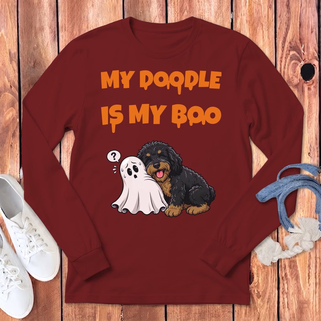 Phantom Goldendoodle My Boo Long Sleeve T-Shirt in Cardinal / S by Puppy Jo