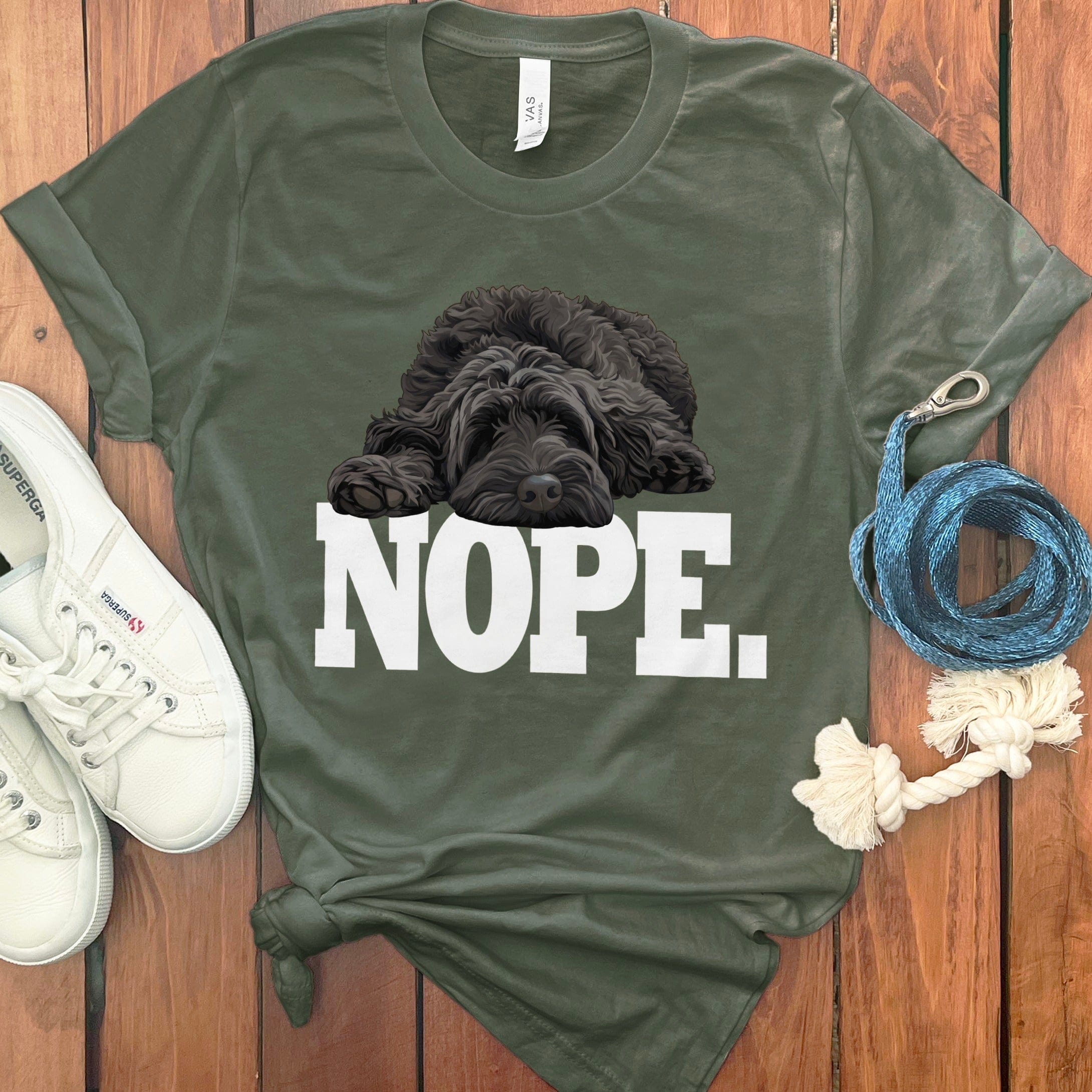 Cute Dog Nope Graphic Print Casual Tee Shirt
