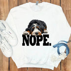 Cute Nope Dog Graphic Sweatshirt for Casual Wear