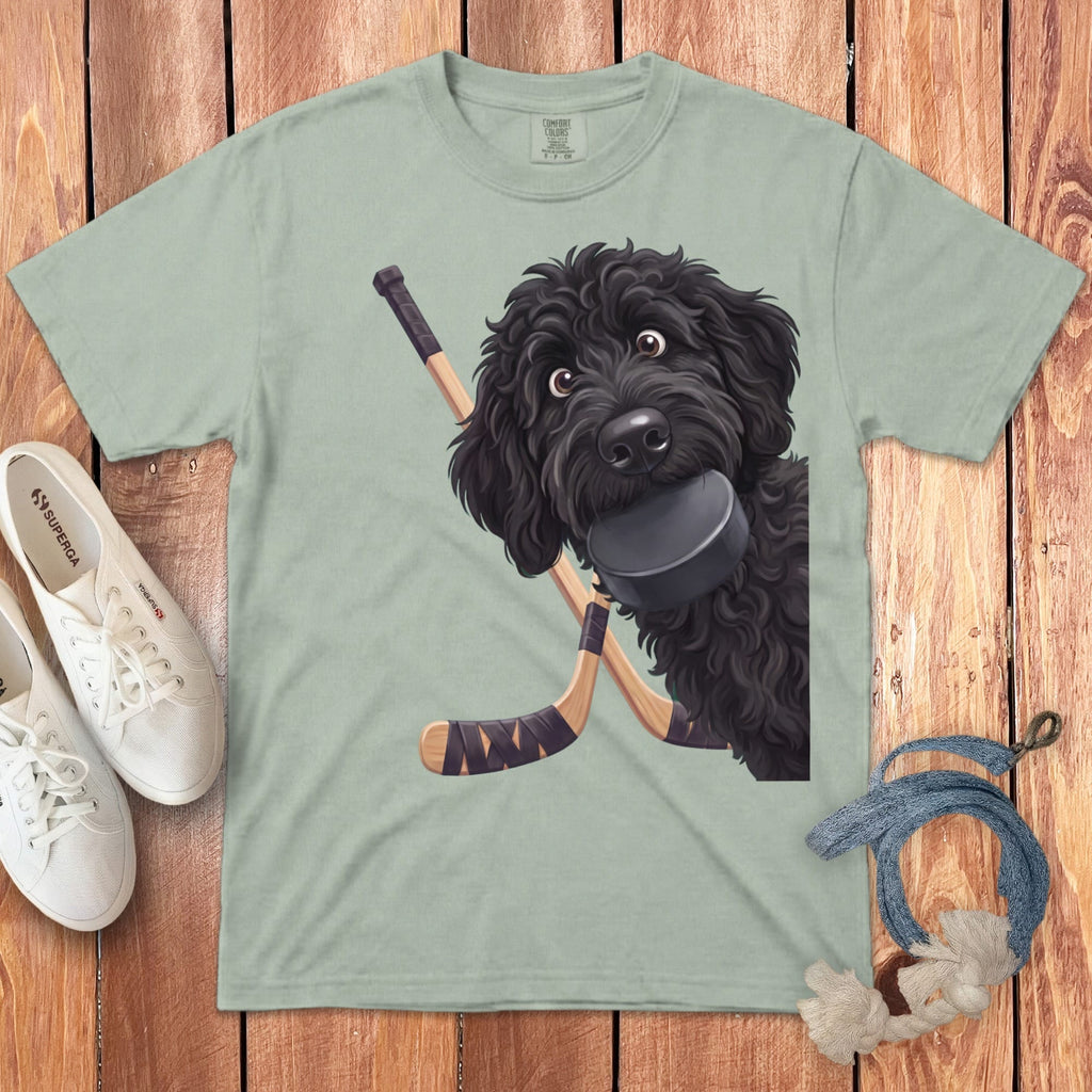 Black Goldendoodle Hockey Signature T-Shirt in Bay / S by Puppy Jo