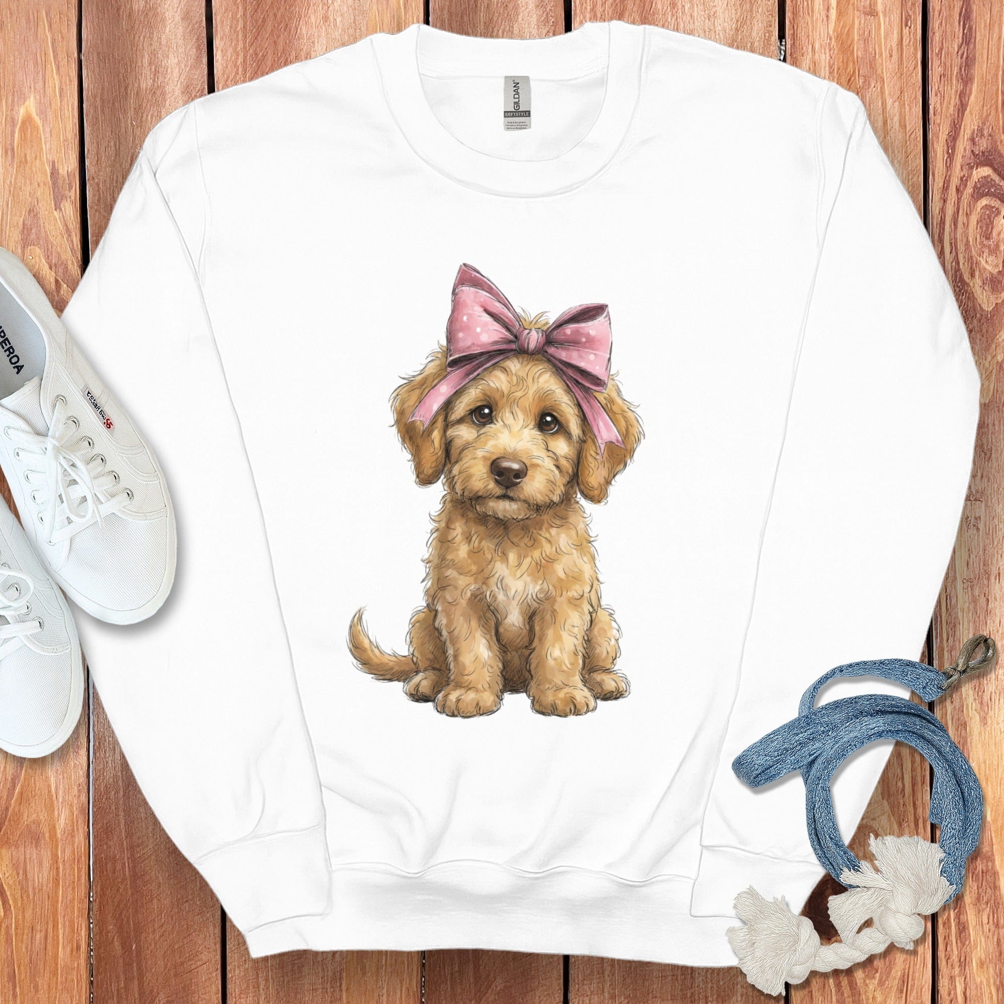 Adorable Puppy with Pink Bow Sweatshirt Product