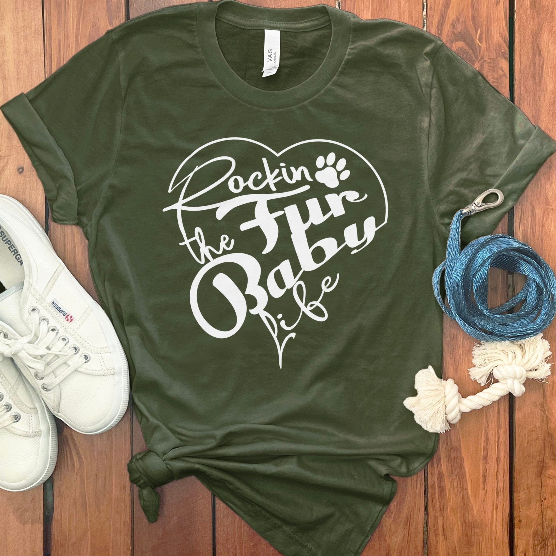 Rockin the Fur Baby Life Heart Design T-shirt product
