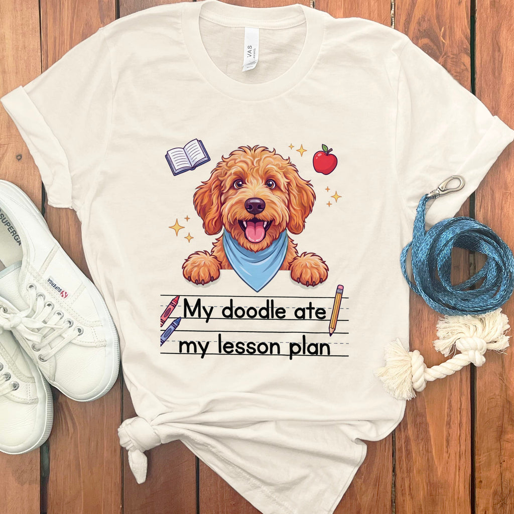 Apricot Goldendoodle Ate Lesson T-Shirt in Natural / S by Puppy Jo