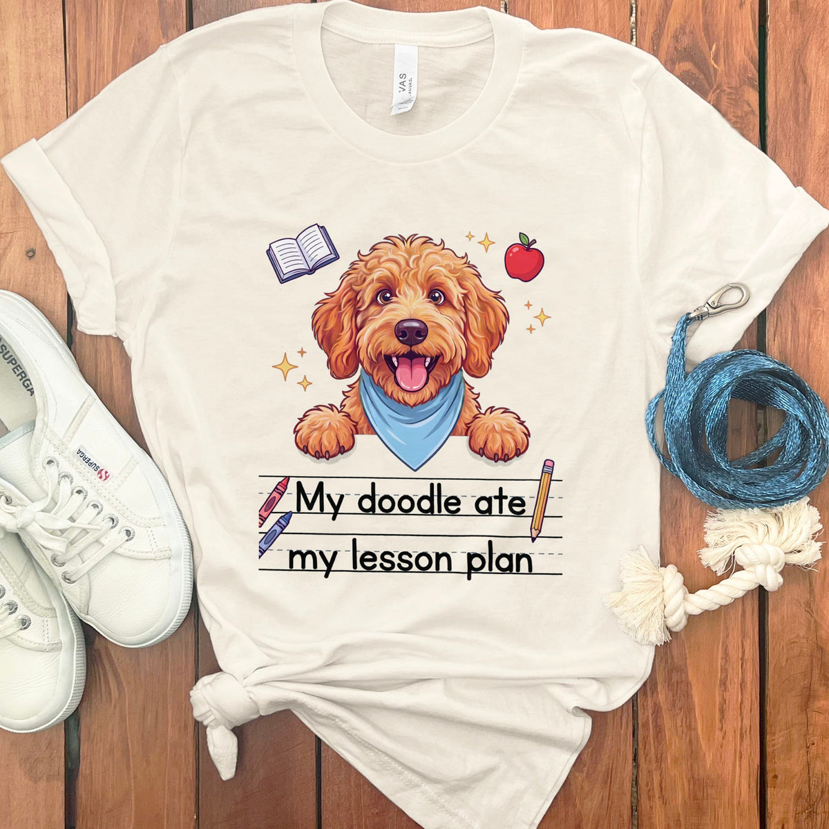 Apricot Goldendoodle Ate Lesson T-Shirt in Natural / S by Puppy Jo