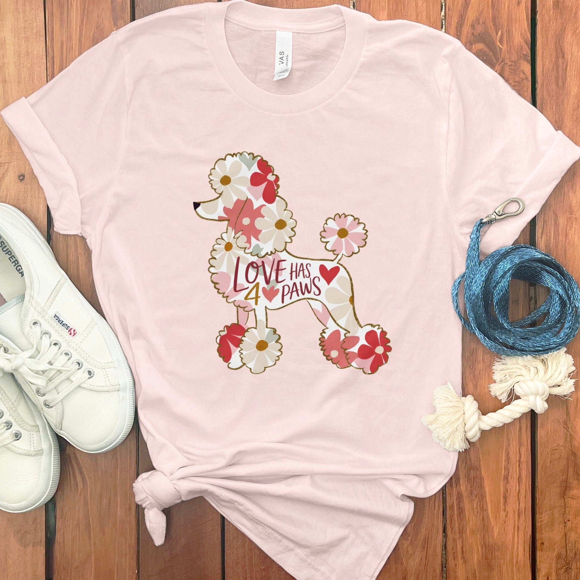 Love Has 4 Paws Cute Pink Graphic Tee product