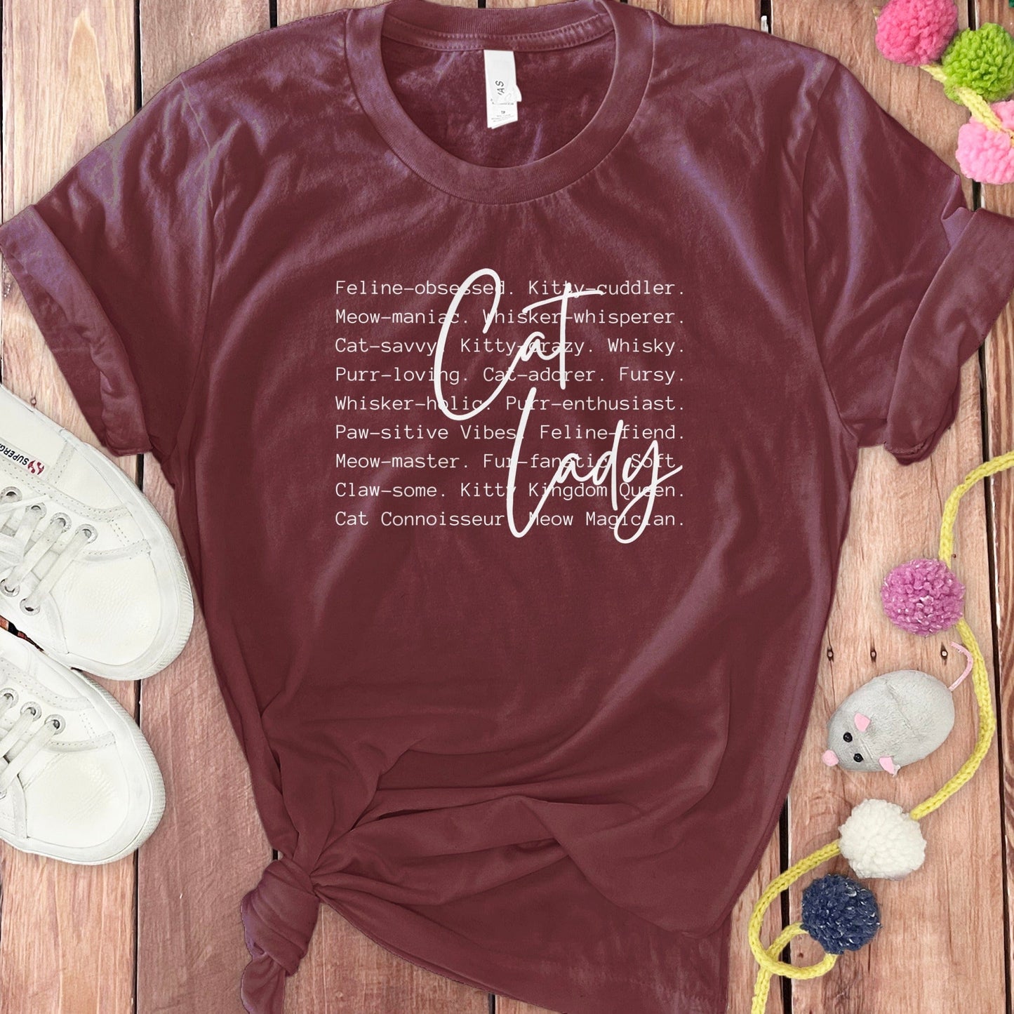 Feline Obsessed Cat Lady Graphic Tee Shirt product type