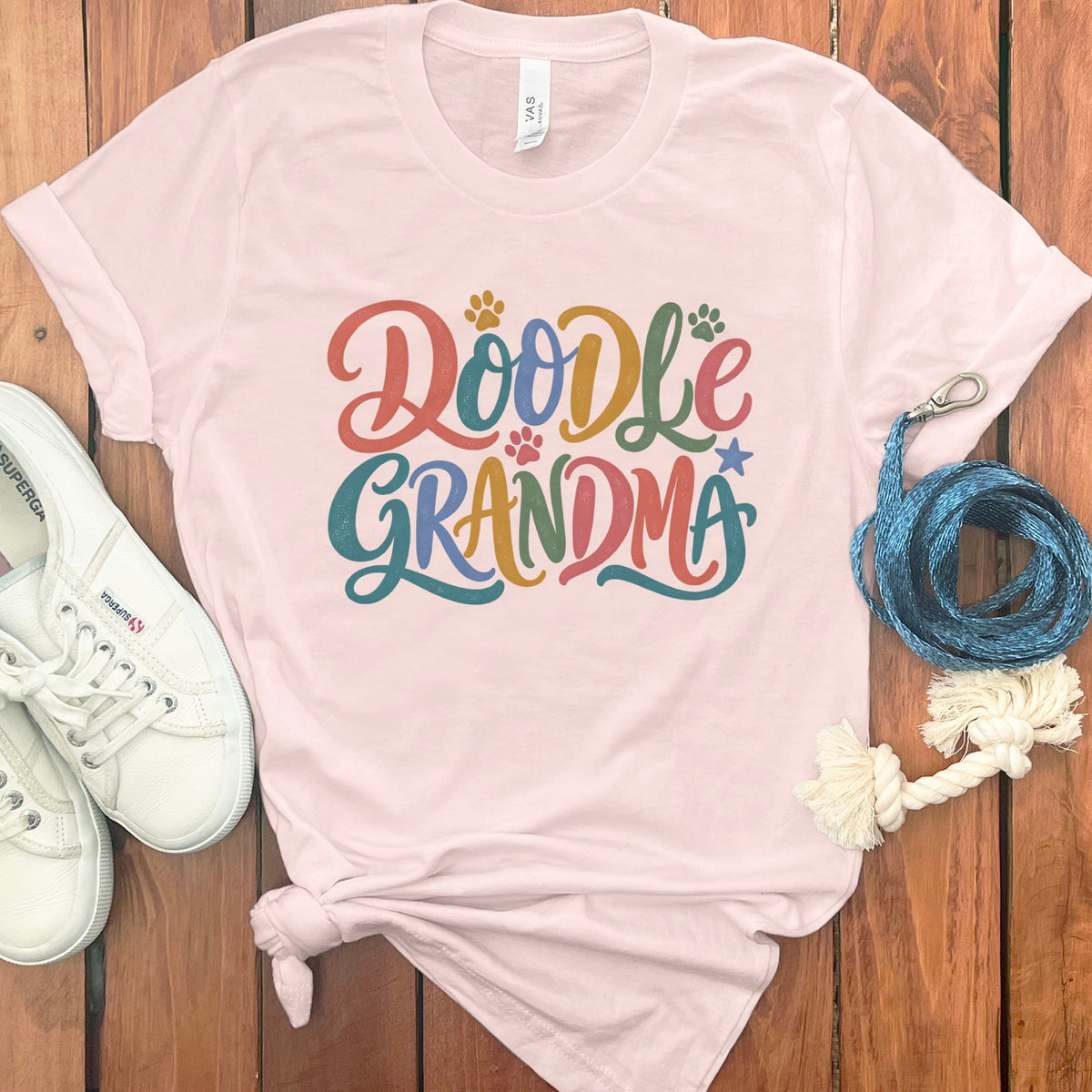 Doodle Grandma T-Shirt in Soft Pink / S by Puppy Jo
