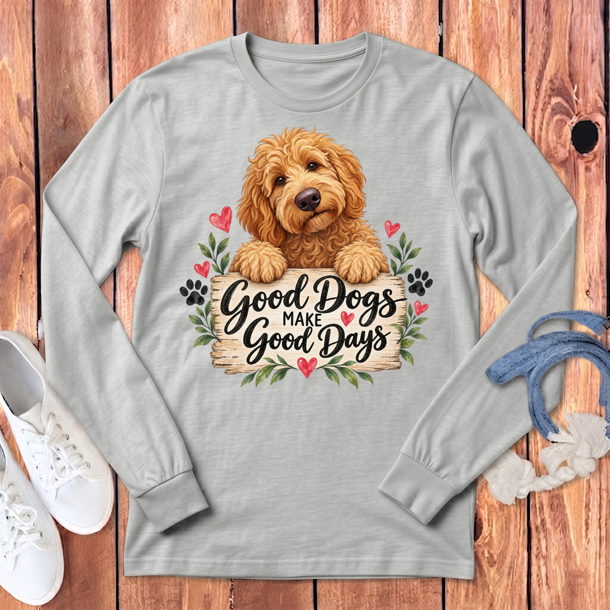 Apricot Goldendoodle Good Days Long Sleeve T-Shirt