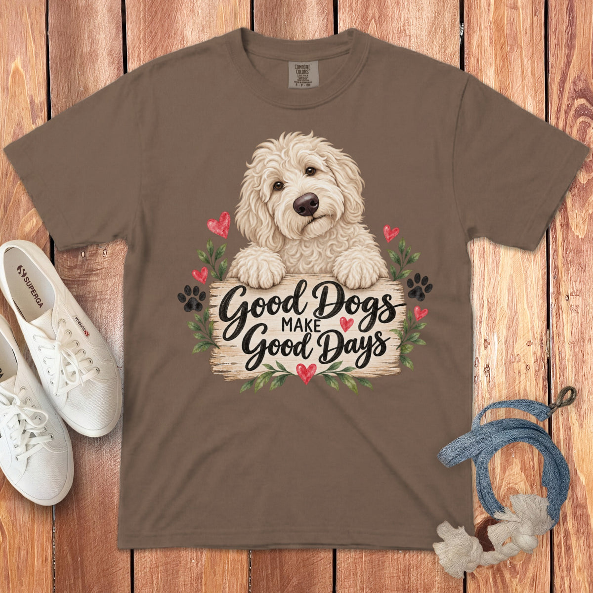 Cream Goldendoodle Good Days Signature T-Shirt