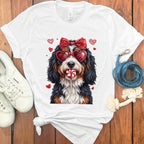 Cute Dog with Heart Sunglasses and Candy Shirt