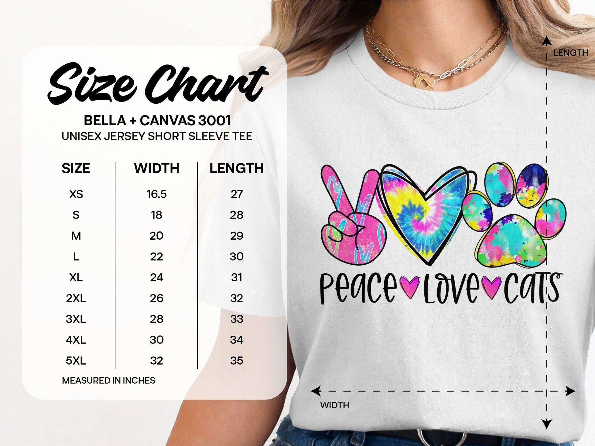 Peace Love Cats Graphic Tee Shirt Product