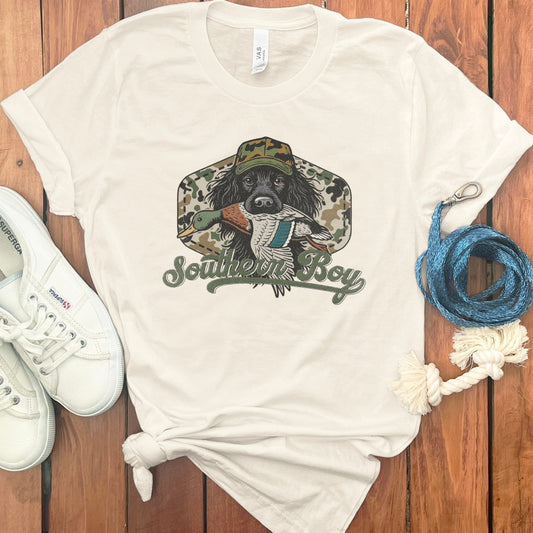 Southern Boy Dog Graphic Print T-Shirt Casual product