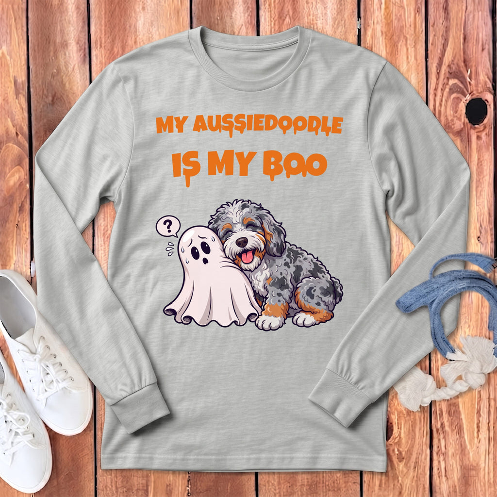 Aussiedoodle My Boo Long Sleeve T-Shirt in Athletic Heather / S by Puppy Jo