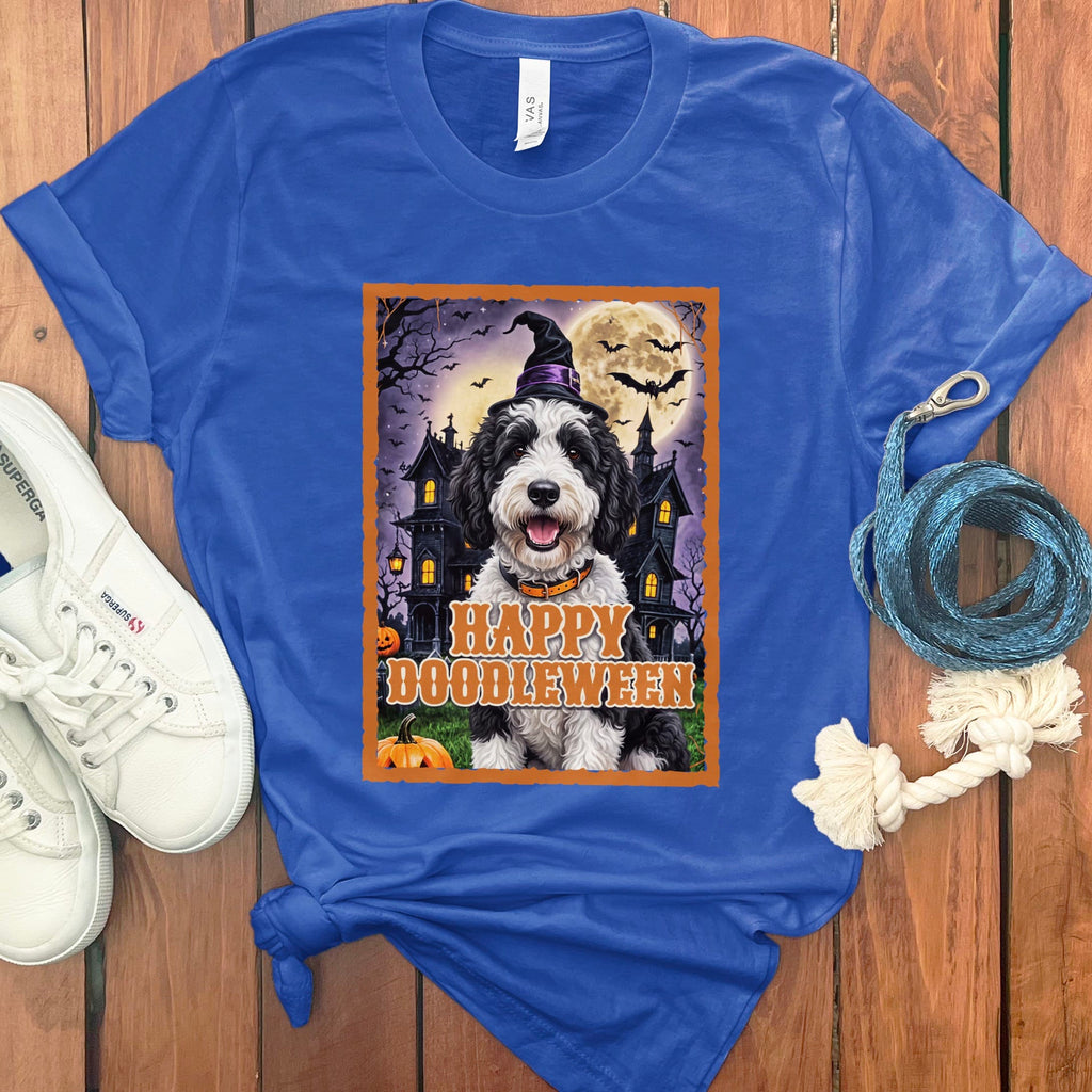 Sheepadoodle Happy Doodleween T-Shirt in True Royal / M by Puppy Jo