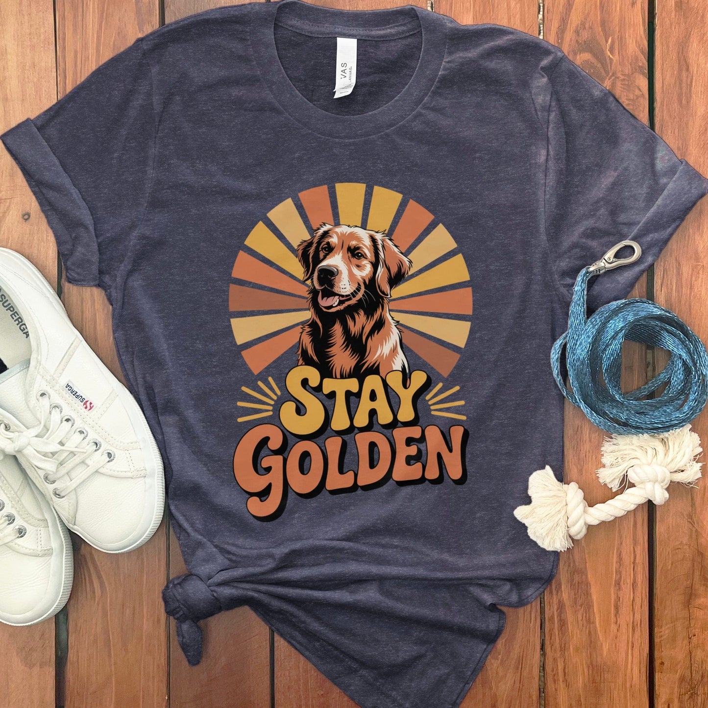 Stay Golden Retro Style Graphic Dog T-Shirt product