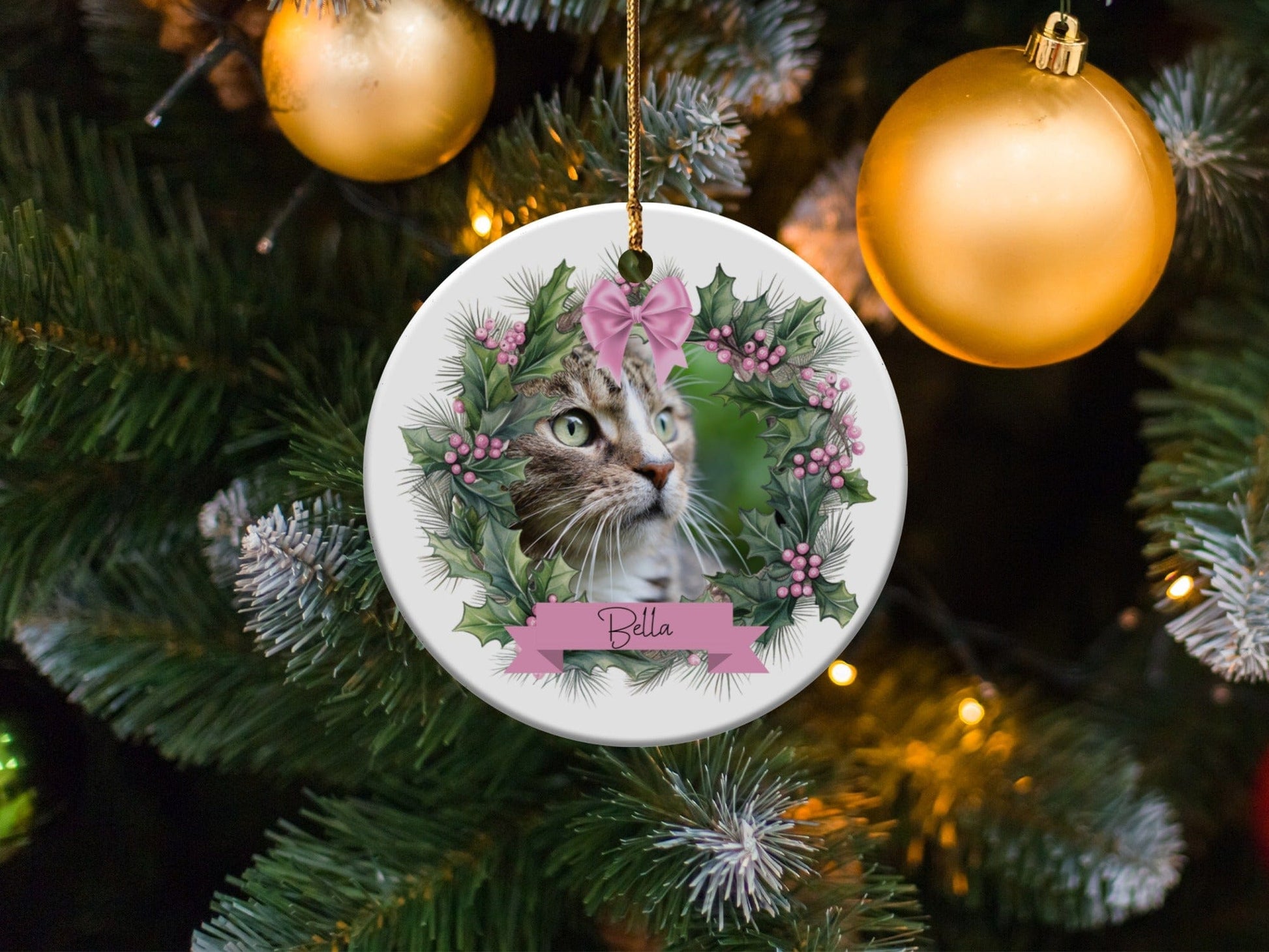 Customizable Holiday Cat Ornament Christmas product
