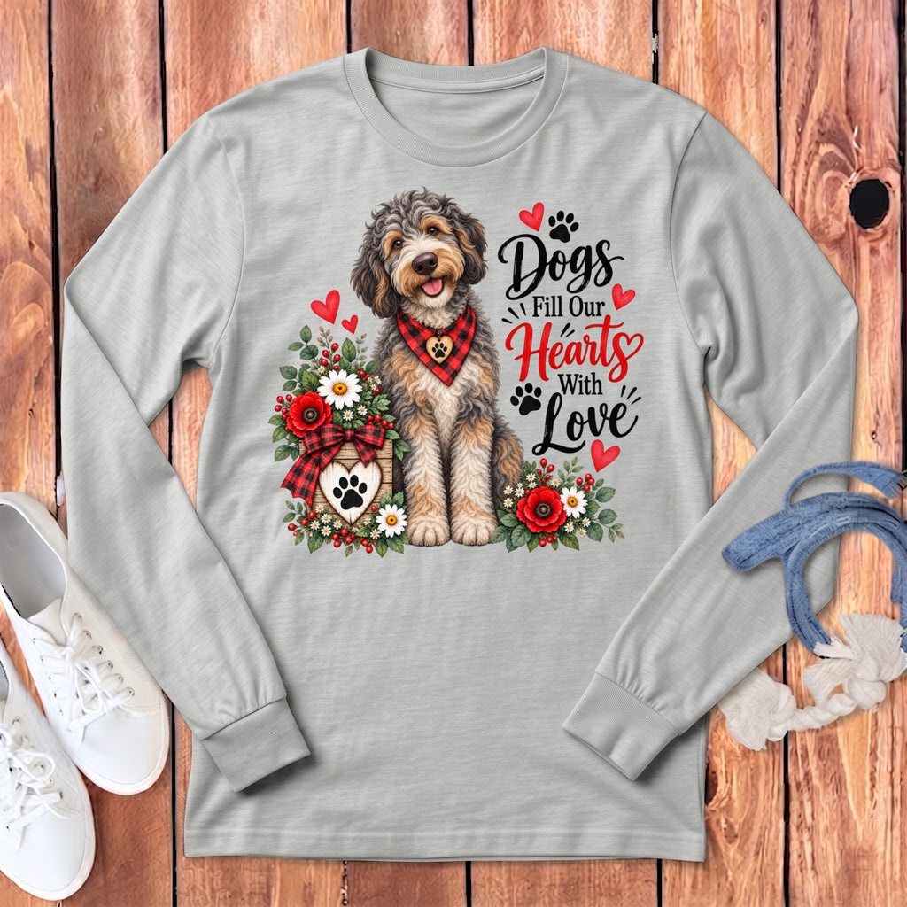Aussiedoodle Hearts Love Long Sleeve T-Shirt