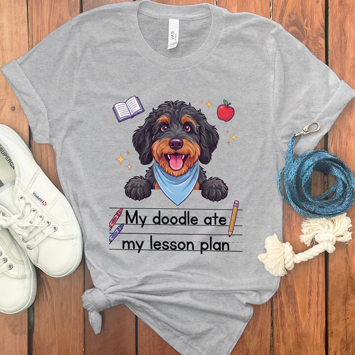 Phantom Goldendoodle Ate Lesson T-Shirt in Athletic Heather / S by Puppy Jo