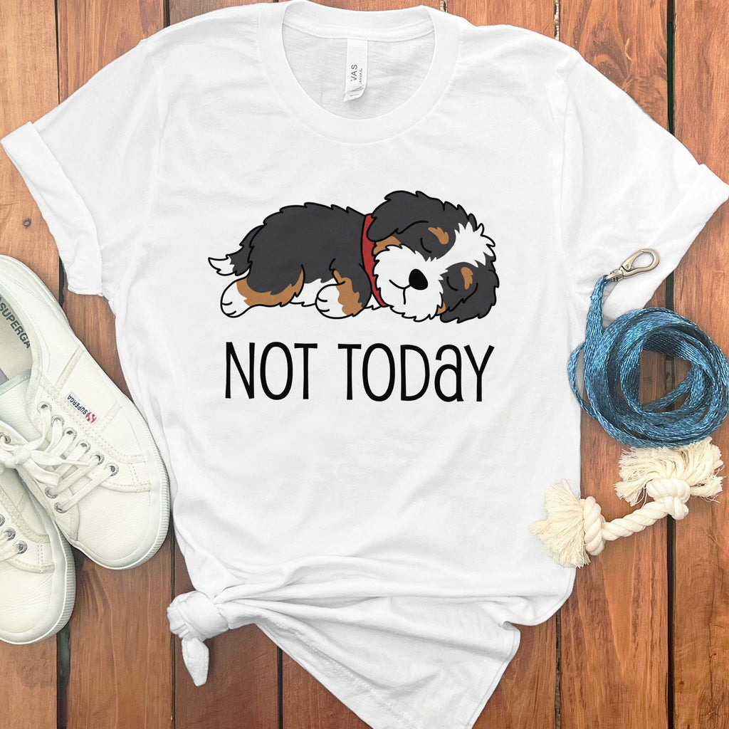 Not Today Cute Sleeping Puppy Graphic T-Shirt