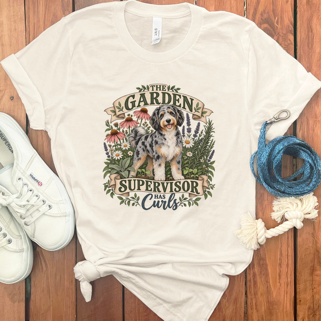 Aussiedoodle Garden Supervisor T-Shirt in Natural / S by Puppy Jo