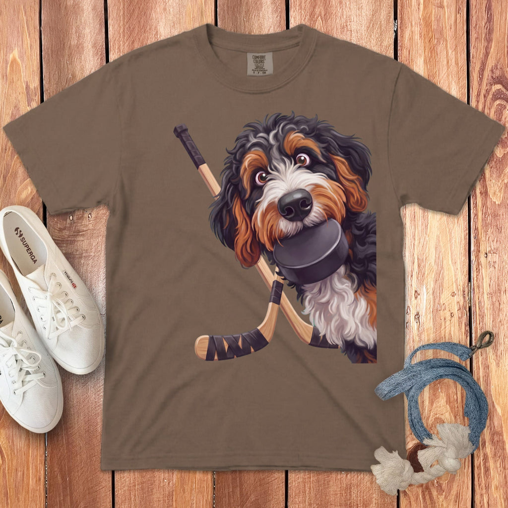 Bernedoodle Hockey Signature T-Shirt in Espresso / S by Puppy Jo