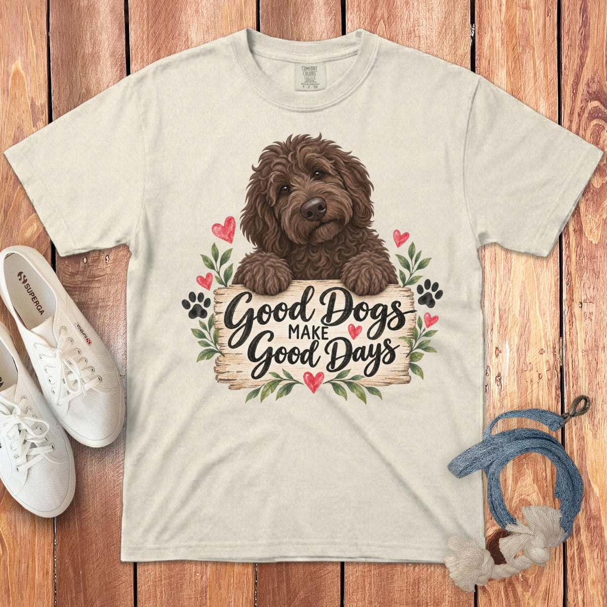 Chocolate Goldendoodle Good Days Signature T-Shirt
