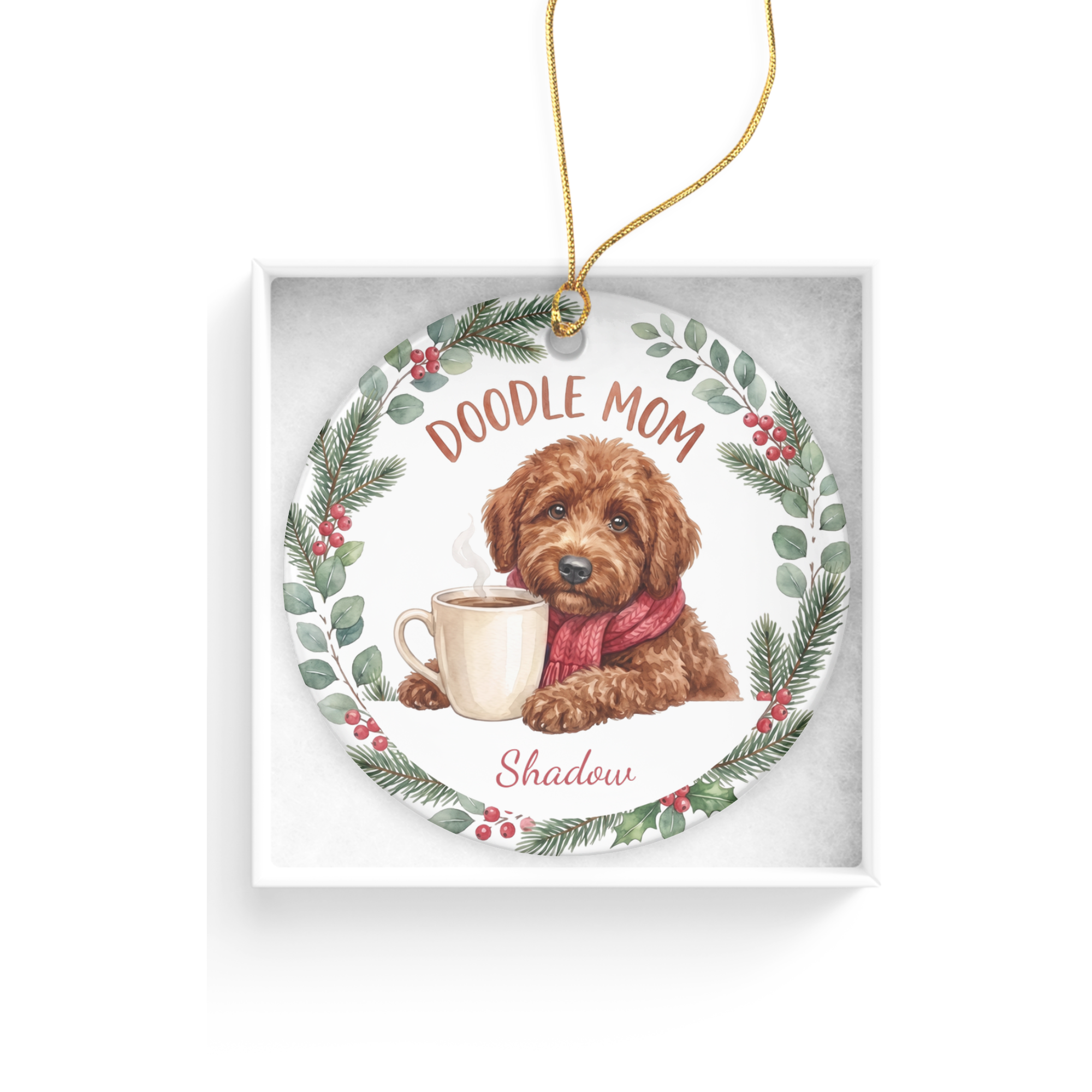 Personalized Apricot Goldendoodle Doodle Mom Ornament