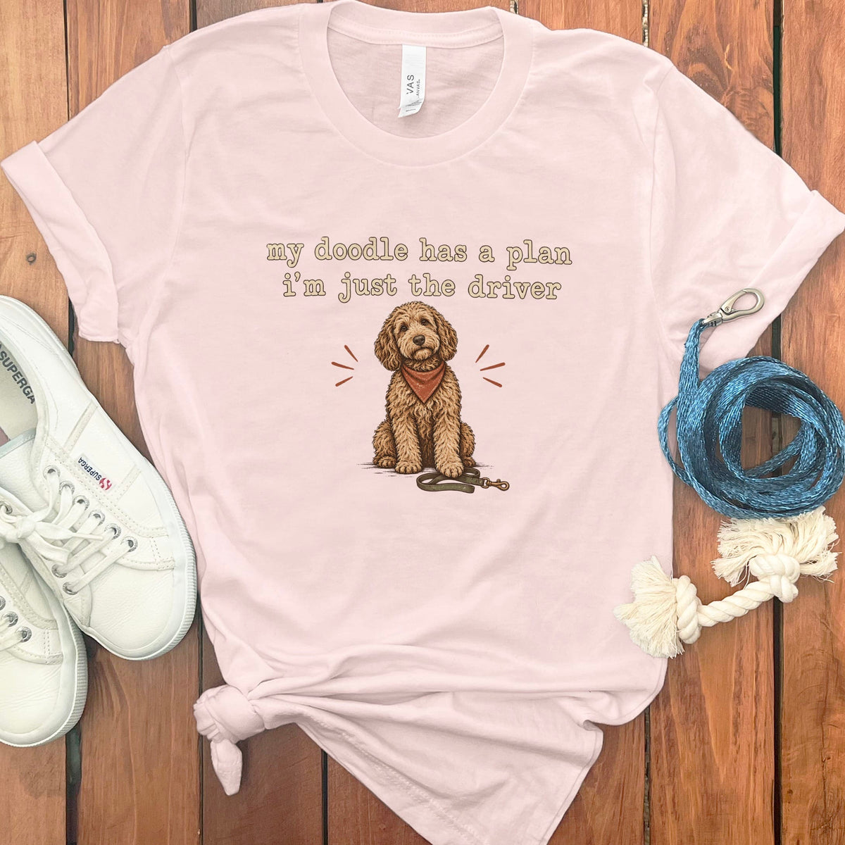 Doodle Driver T-Shirt in Soft Pink / S by Puppy Jo