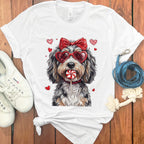 Cute Dog with Hearts and Candy Design T-Shirt