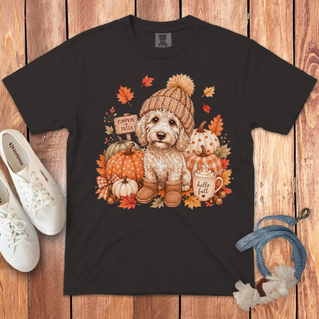 Maltipoo Pumpkin Patch Signature T-Shirt in Graphite / S by Puppy Jo