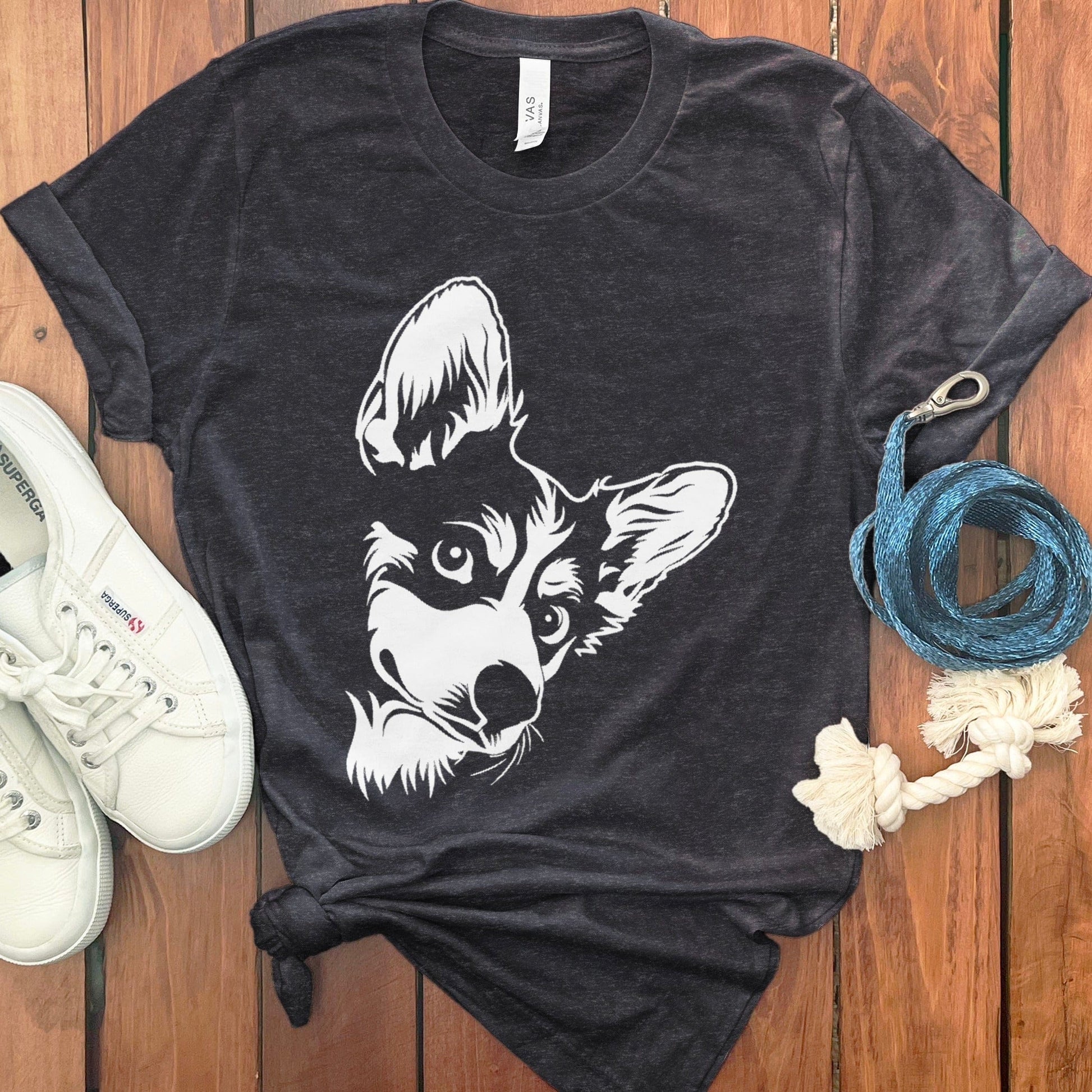 Adorable Corgi Face Print Graphic Tee Shirt product type