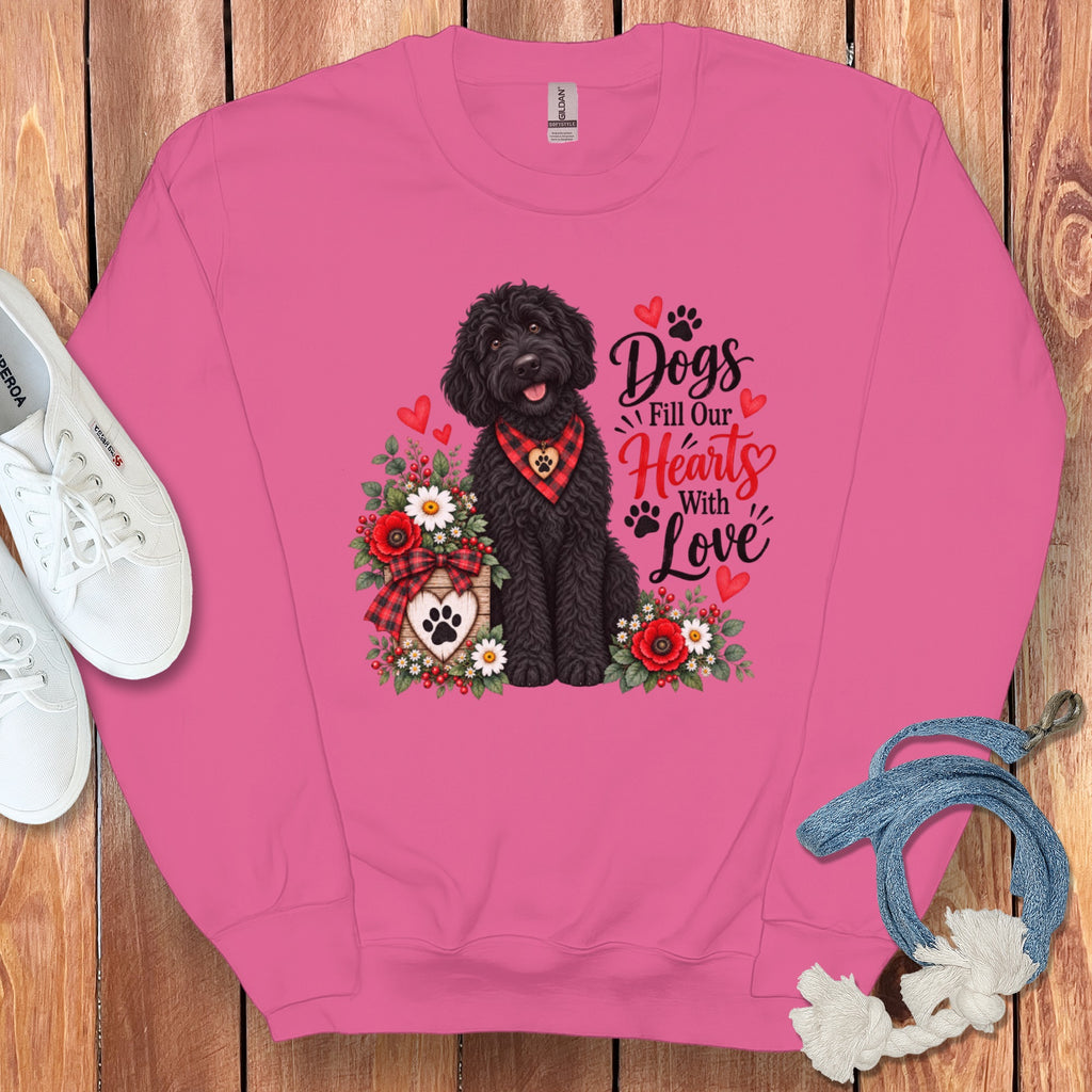 Black Goldendoodle Hearts Love Sweatshirt