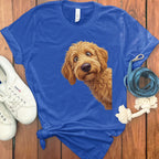 Cute Dog Graphic Blue T-Shirt Fun Dog Lovers Apparel