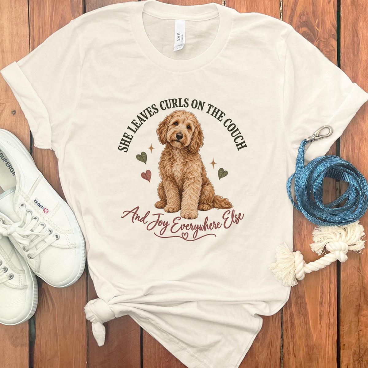 Couch Curls Doodle T-Shirt in Natural / S by Puppy Jo