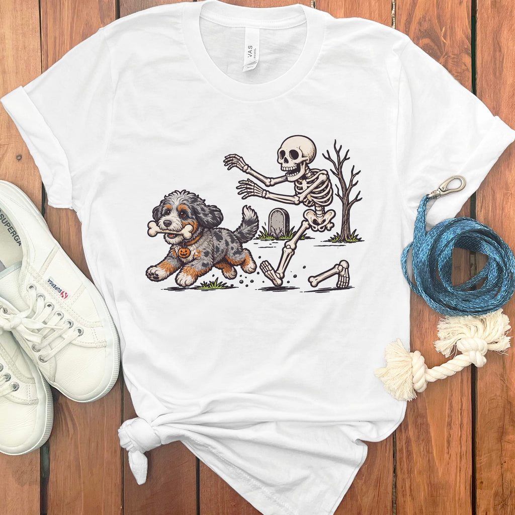 Aussiedoodle Bone Thief T-Shirt in White / S by Puppy Jo
