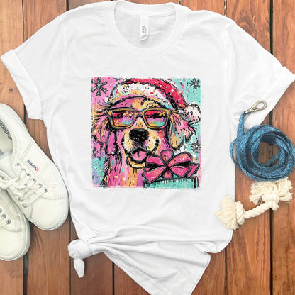 Festive Dog Wearing Santa Hat Graphic T-shirt product