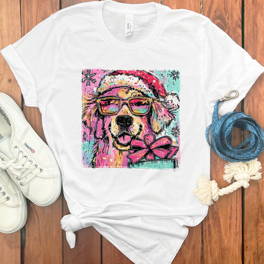 Festive Dog Wearing Santa Hat Graphic T-shirt product
