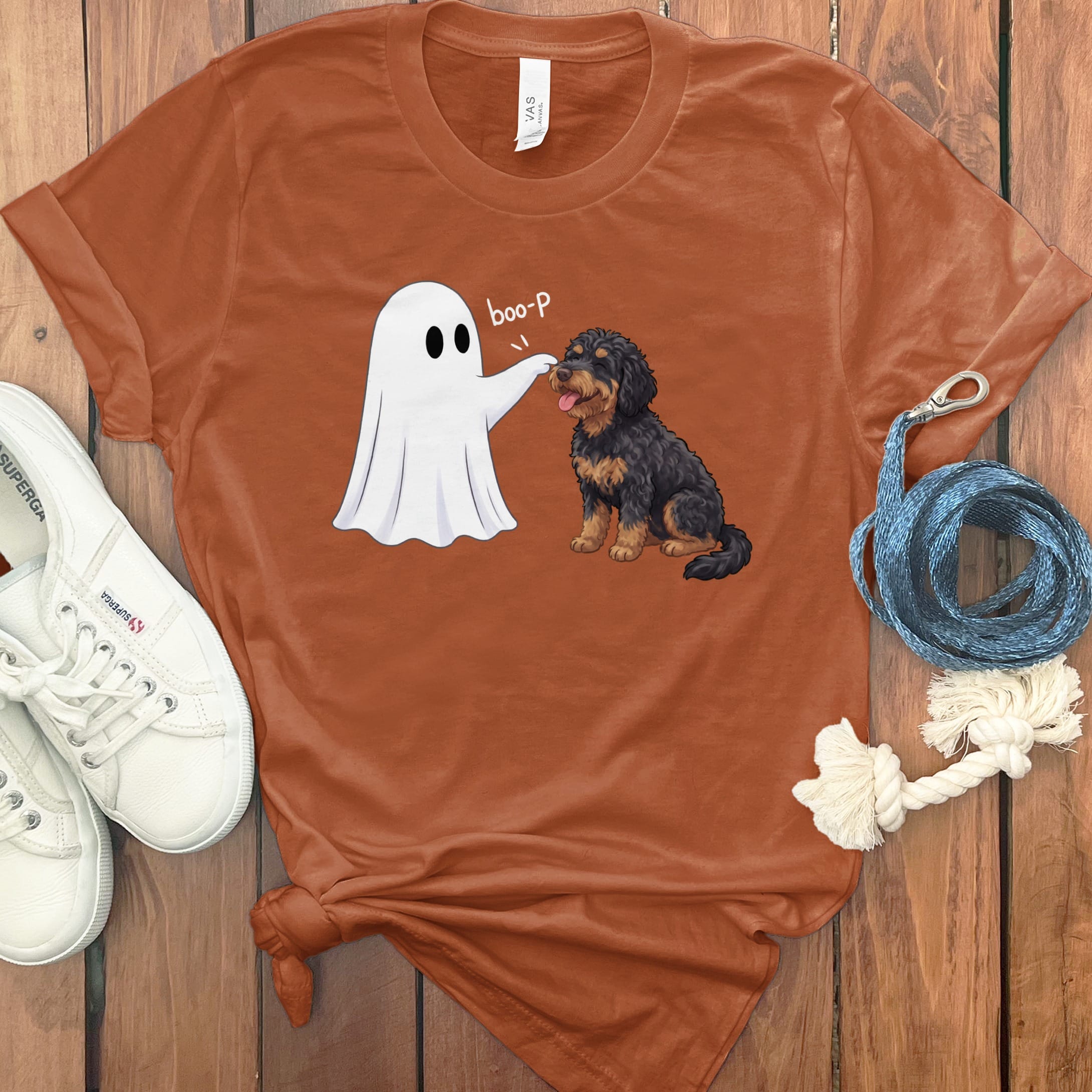 Phantom Goldendoodle Ghost Boop T-Shirt in L / Autumn by Puppy Jo