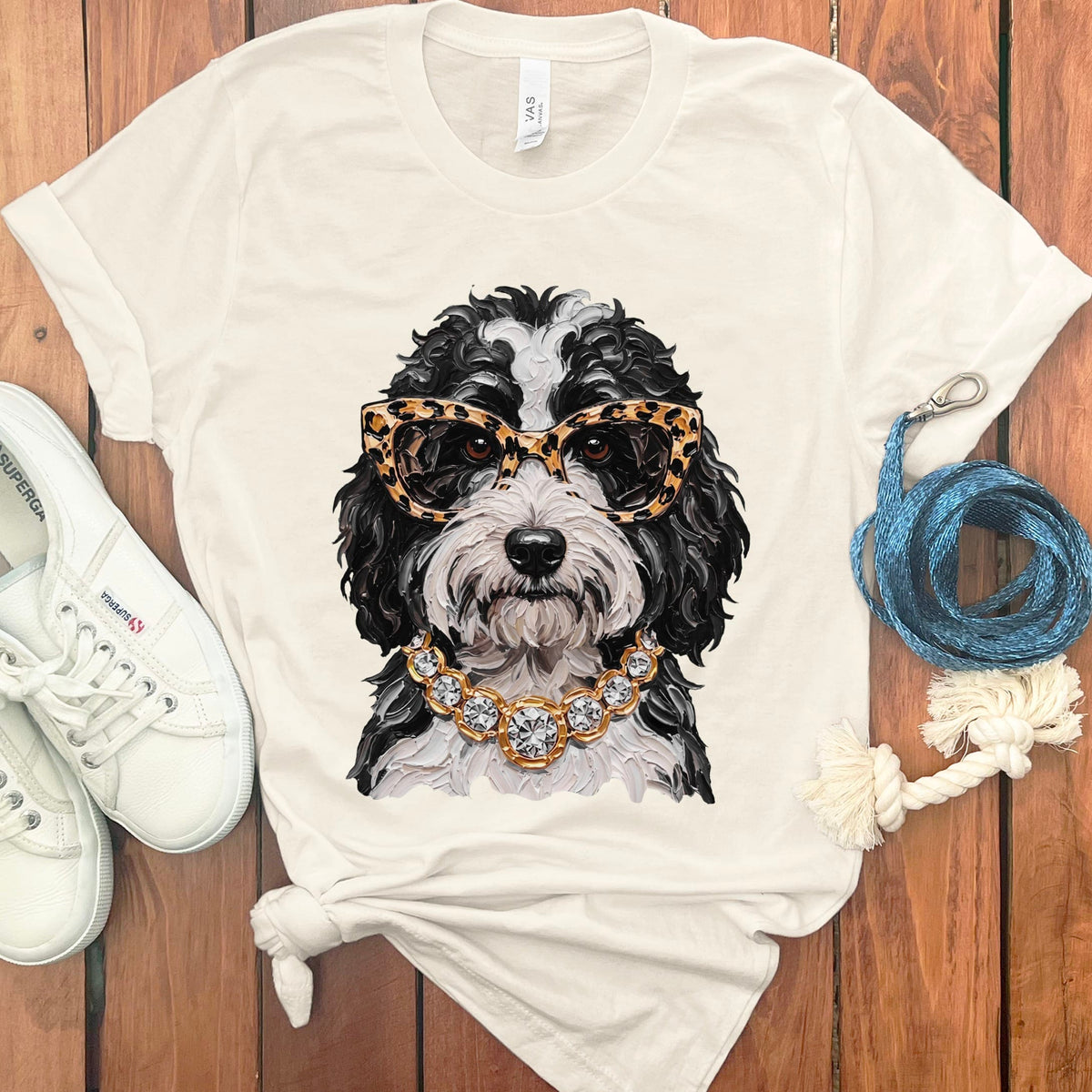 Sheepadoodle Glam T-Shirt in Natural / S by Puppy Jo