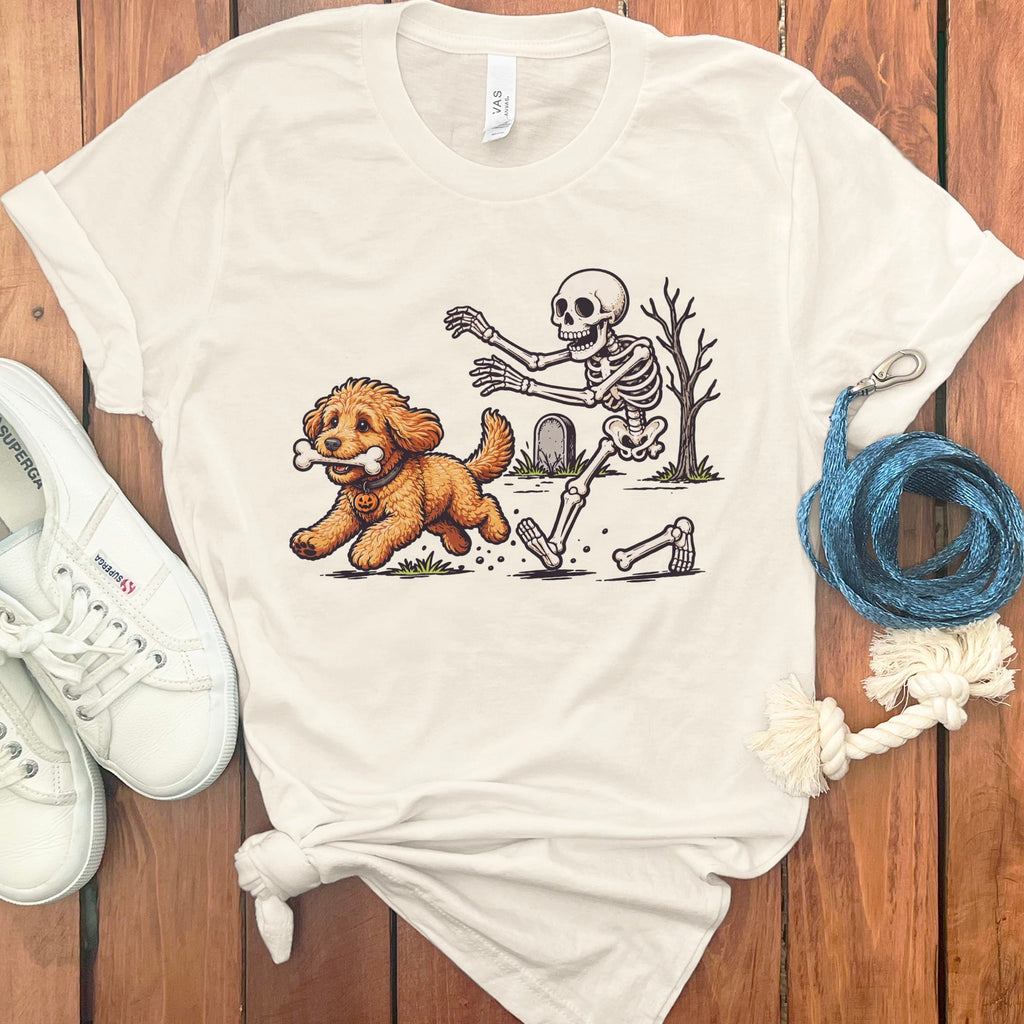 Gold Goldendoodle Bone Thief T-Shirt in Natural / S by Puppy Jo