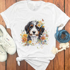 Cute Puppy with Floral Design Ideal Gift T-Shirt