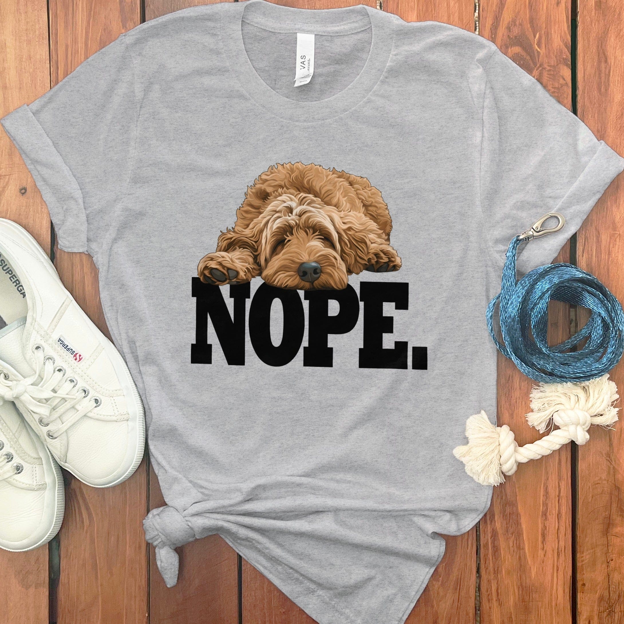 Nope Dog Illustration Graphic Tee Shirt