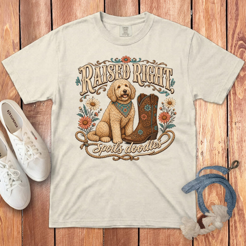 Goldendoodle Raised Signature T-Shirt in Ivory / S by Puppy Jo