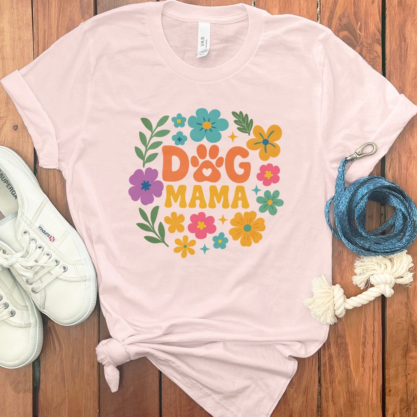 Colorful Floral Dog Mama Graphic T-Shirt product