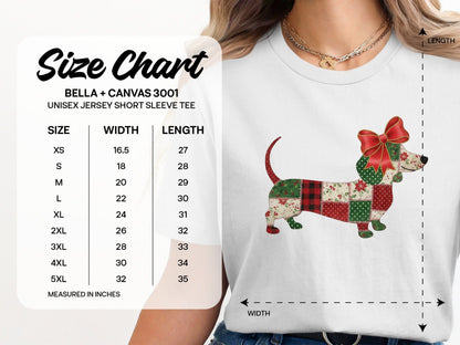 Festive Patchwork Dachshund Design Short Sleeve Tee product type