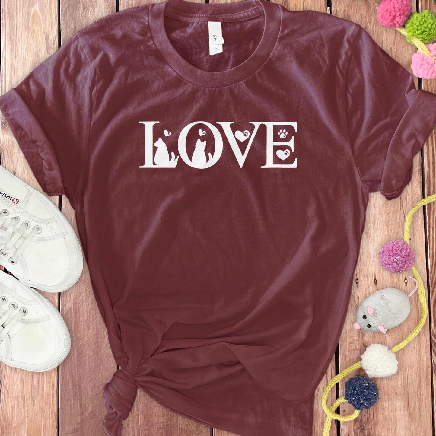 Love Cat and Dog Icons Graphic T-Shirt product type