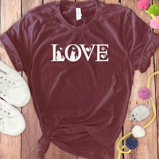 Love Cat and Dog Icons Graphic T-Shirt product type