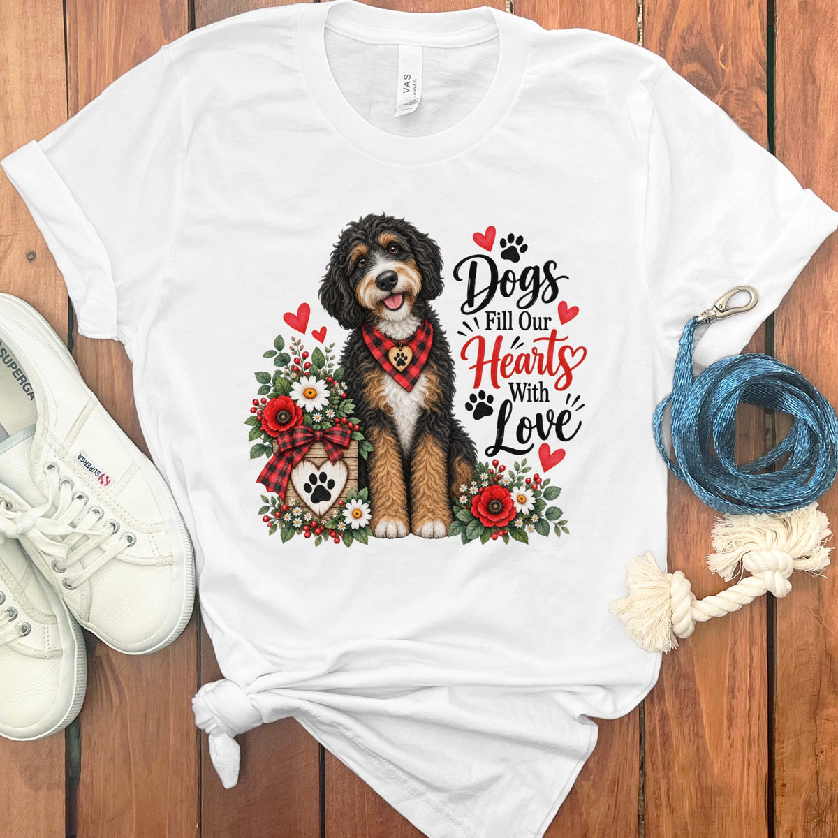 Bernedoodle Hearts Love T-Shirt